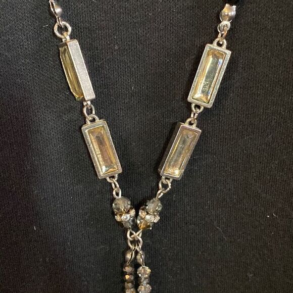 Anne Taylor loft long black crystal tassel necklace - Picture 11 of 11